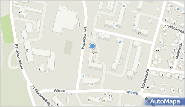Koronowo, Witosa Wincentego, 1a, mapa Koronowo
