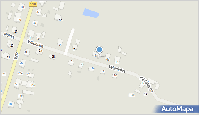 Korsze, Wileńska, 9b, mapa Korsze