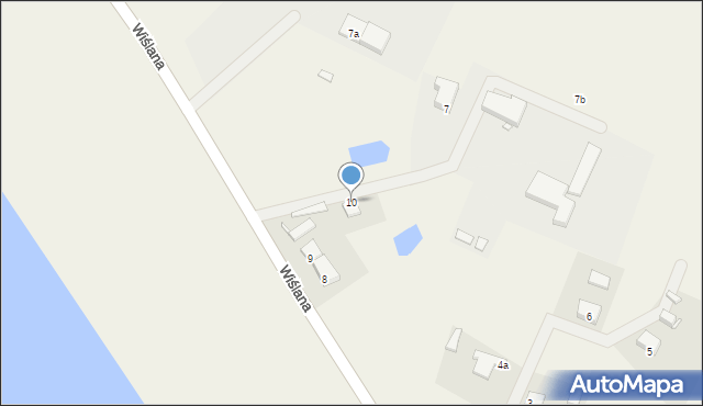 Korzeniewo, Wiślana, 10, mapa Korzeniewo