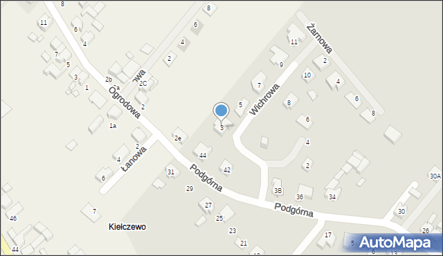 Kościan, Wichrowa, 3, mapa Kościan