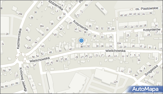 Kościan, Wielichowska, 36, mapa Kościan