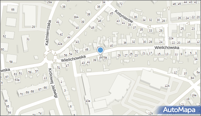 Kościan, Wielichowska, 37, mapa Kościan