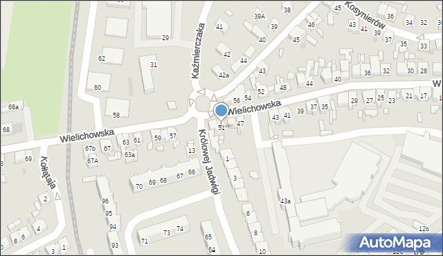 Kościan, Wielichowska, 51, mapa Kościan