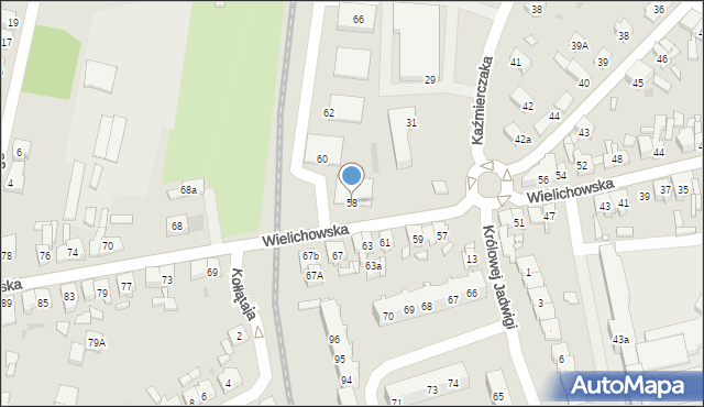 Kościan, Wielichowska, 58, mapa Kościan