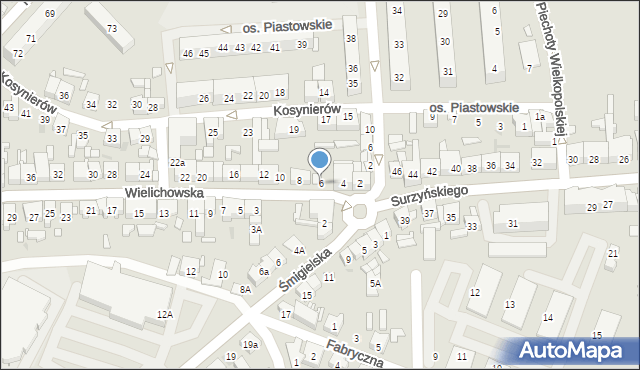 Kościan, Wielichowska, 6, mapa Kościan