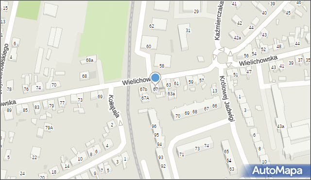 Kościan, Wielichowska, 67, mapa Kościan