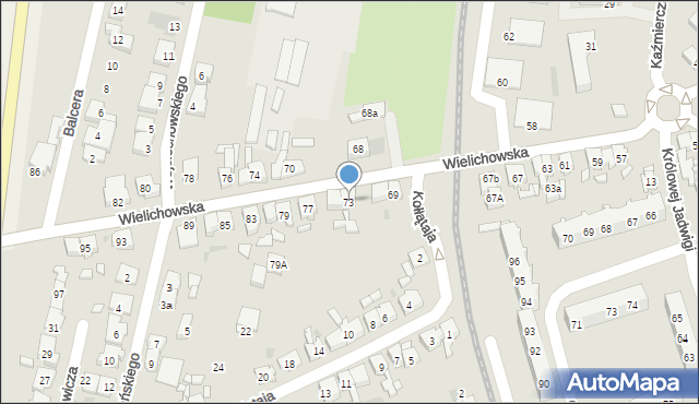 Kościan, Wielichowska, 73, mapa Kościan