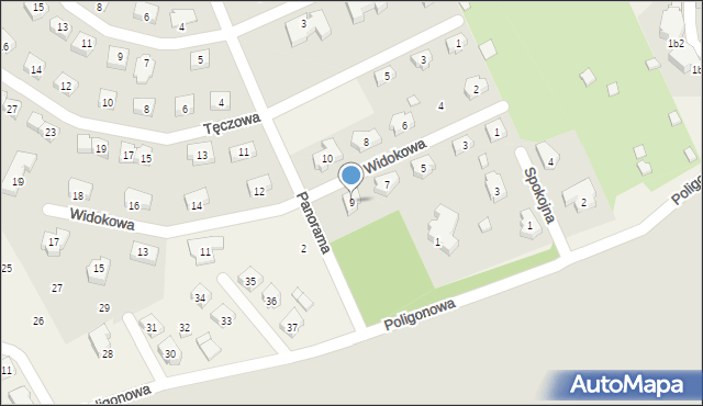 Kościelna Wieś, Widokowa, 9, mapa Kościelna Wieś