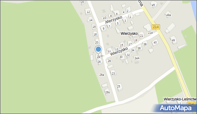 Kościerzyna, Wierzysko, 24, mapa Kościerzyna