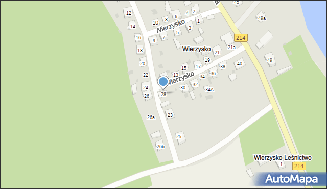 Kościerzyna, Wierzysko, 28, mapa Kościerzyna