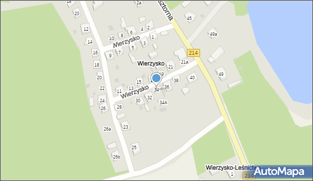 Kościerzyna, Wierzysko, 34, mapa Kościerzyna