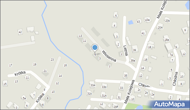 Kościerzyna, Wiosenna, 5, mapa Kościerzyna