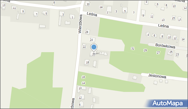 Kostkowice, Wierzbowa, 20, mapa Kostkowice