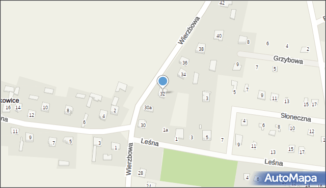 Kostkowice, Wierzbowa, 32, mapa Kostkowice