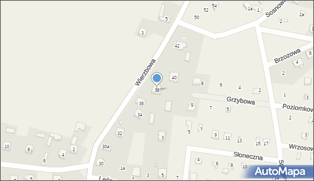 Kostkowice, Wierzbowa, 38, mapa Kostkowice