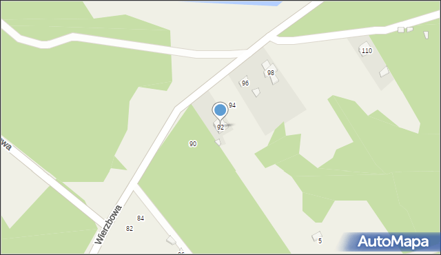 Kostkowice, Wierzbowa, 92, mapa Kostkowice