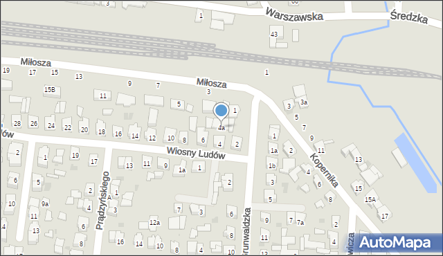 Kostrzyn, Wiosny Ludów, 4a, mapa Kostrzyn