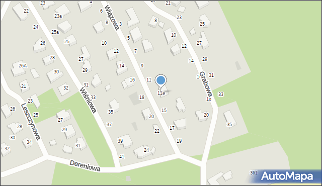 Koszalin, Wiązowa, 11a, mapa Koszalina