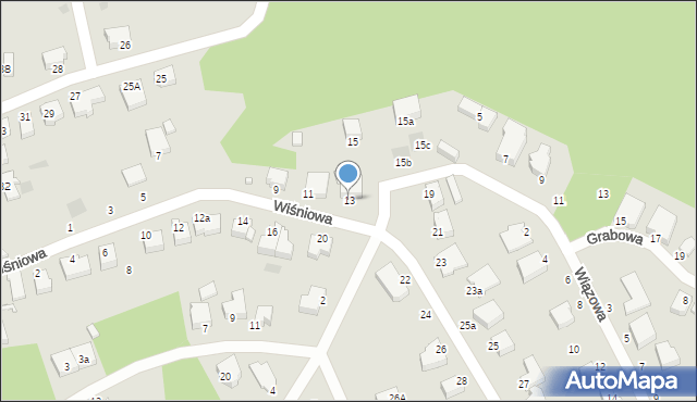 Koszalin, Wiśniowa, 13, mapa Koszalina