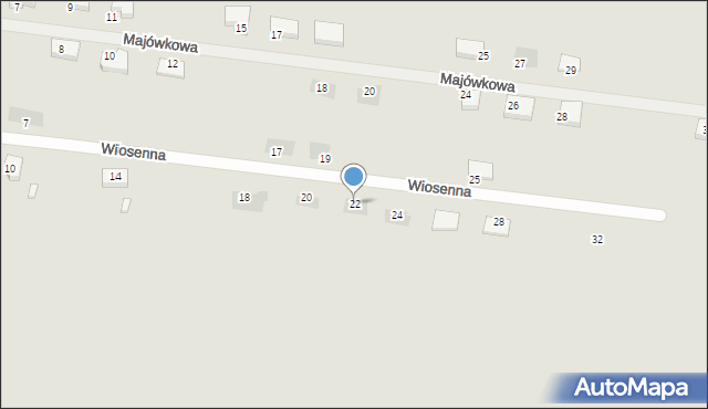 Koszalin, Wiosenna, 22, mapa Koszalina