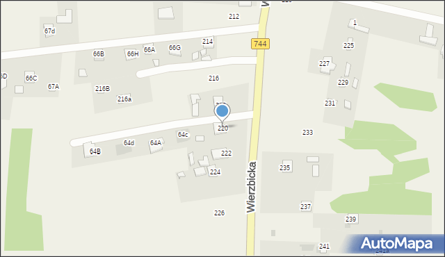 Kotarwice, Wierzbicka, 220, mapa Kotarwice