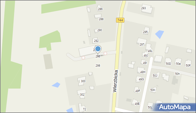 Kotarwice, Wierzbicka, 296, mapa Kotarwice