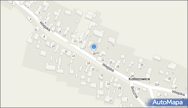 Kotliszowice, Wiejska, 19, mapa Kotliszowice