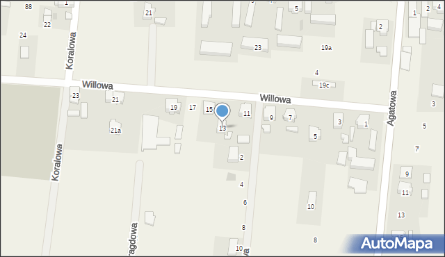 Kotowice, Willowa, 13, mapa Kotowice