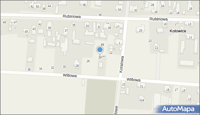 Kotowice, Willowa, 24, mapa Kotowice