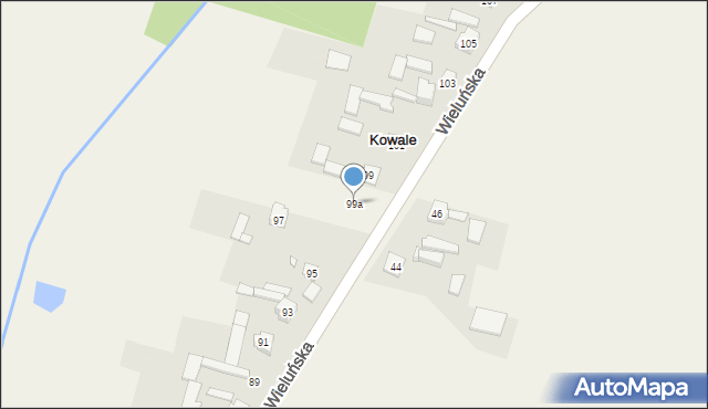 Kowale, Wieluńska, 99a, mapa Kowale