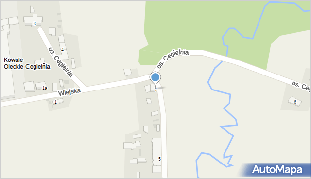 Kowale Oleckie, Wiejska, 7, mapa Kowale Oleckie