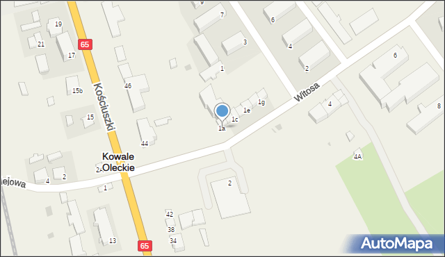 Kowale Oleckie, Witosa Wincentego, 1a, mapa Kowale Oleckie