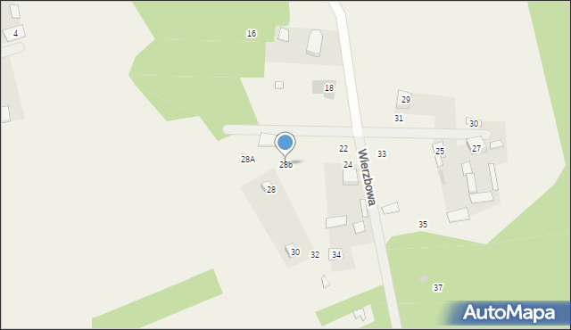 Kowalicha, Wierzbowa, 28b, mapa Kowalicha