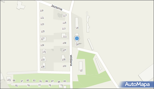 Kozienice, Wiślana, 14, mapa Kozienice