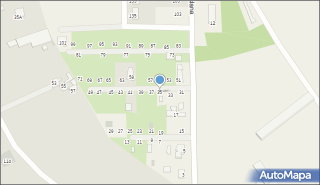 Kozienice, Wiślana, 35, mapa Kozienice