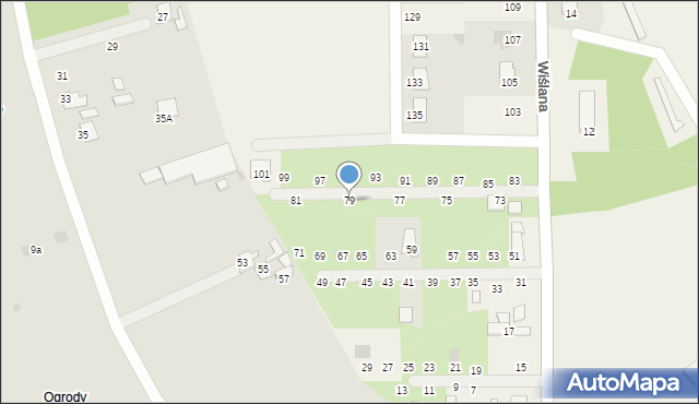 Kozienice, Wiślana, 79, mapa Kozienice
