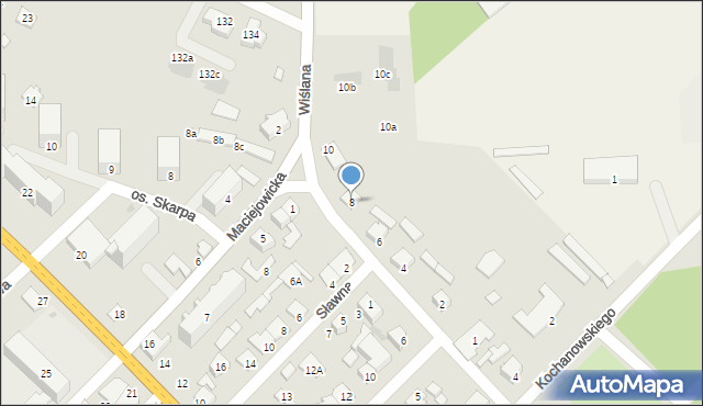 Kozienice, Wiślana, 8, mapa Kozienice