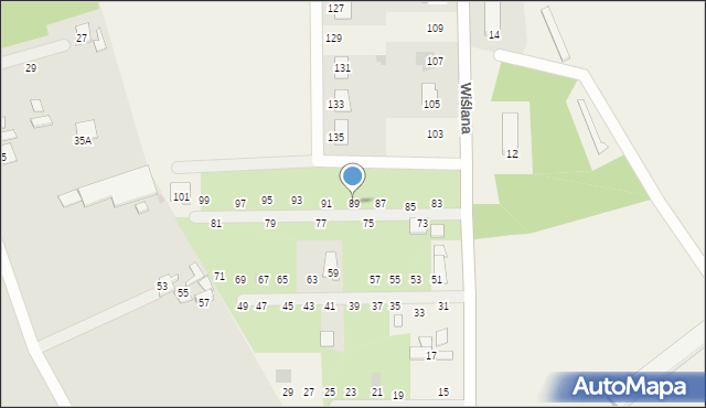 Kozienice, Wiślana, 89, mapa Kozienice
