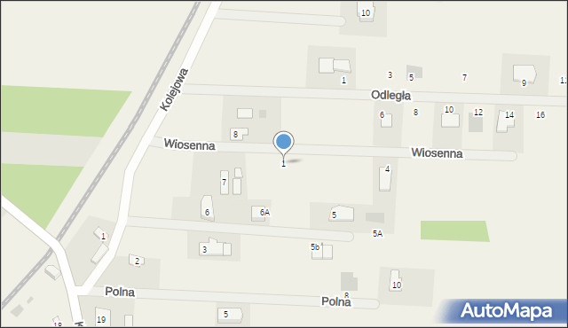 Kozłów Biskupi, Wiosenna, 1, mapa Kozłów Biskupi