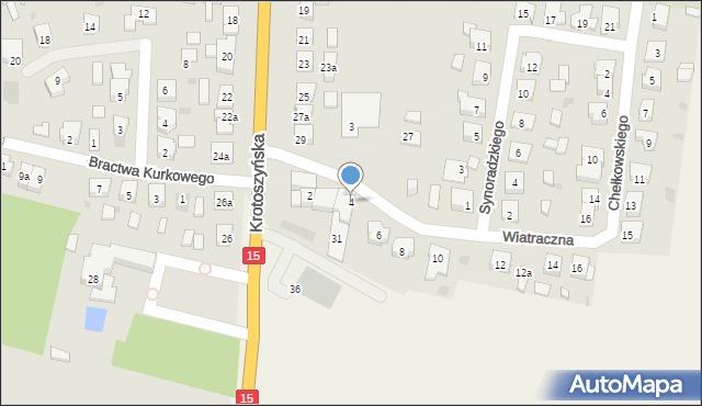 Koźmin Wielkopolski, Wiatraczna, 4, mapa Koźmin Wielkopolski