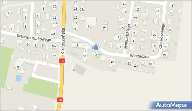 Koźmin Wielkopolski, Wiatraczna, 6, mapa Koźmin Wielkopolski