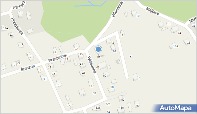 Kozy, Wiosenna, 66, mapa Kozy