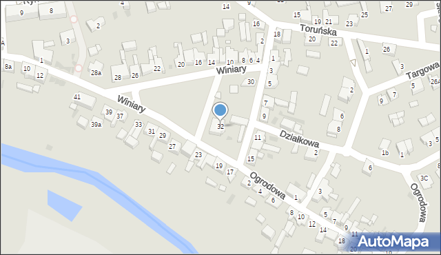 Krajenka, Winiary, 32, mapa Krajenka