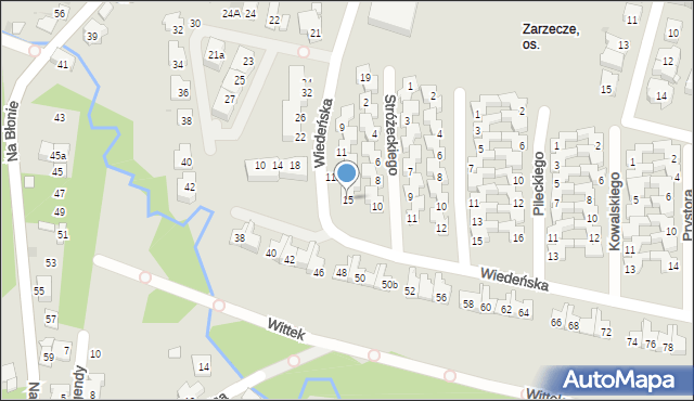 Kraków, Wiedeńska, 15, mapa Krakowa