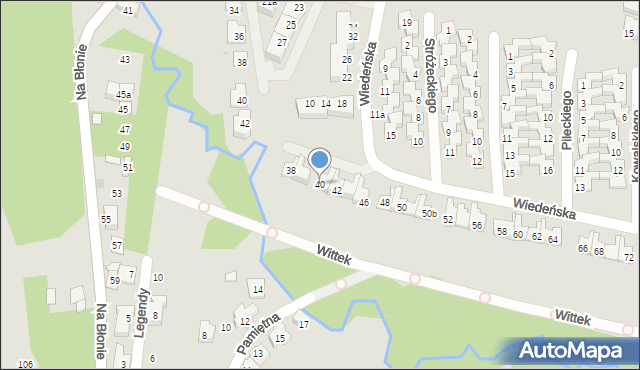 Kraków, Wiedeńska, 40, mapa Krakowa