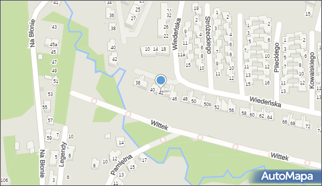 Kraków, Wiedeńska, 42, mapa Krakowa