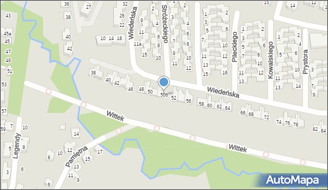 Kraków, Wiedeńska, 50b, mapa Krakowa