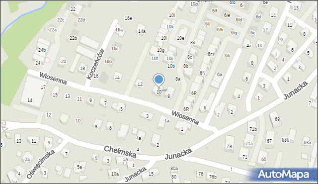 Kraków, Wiosenna, 10, mapa Krakowa