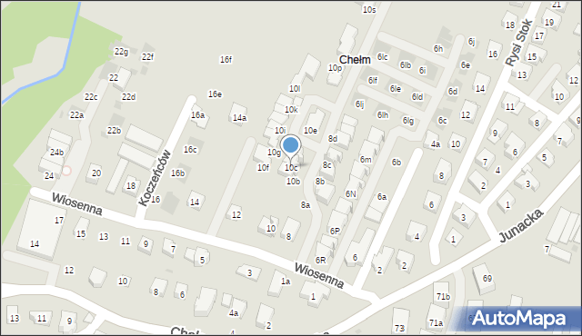 Kraków, Wiosenna, 10c, mapa Krakowa