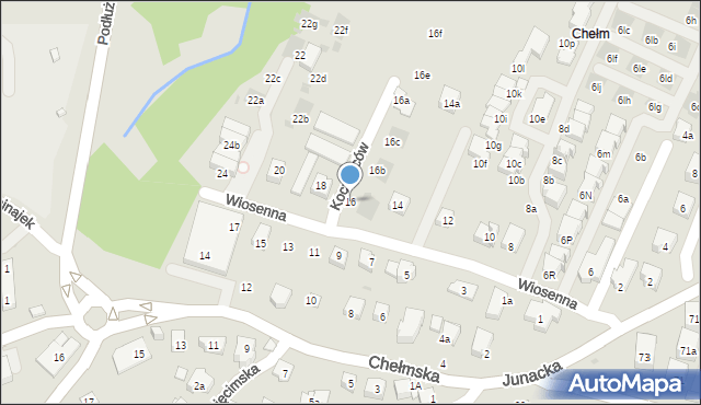 Kraków, Wiosenna, 16, mapa Krakowa